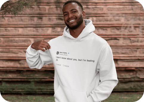 Tweet on hoodie